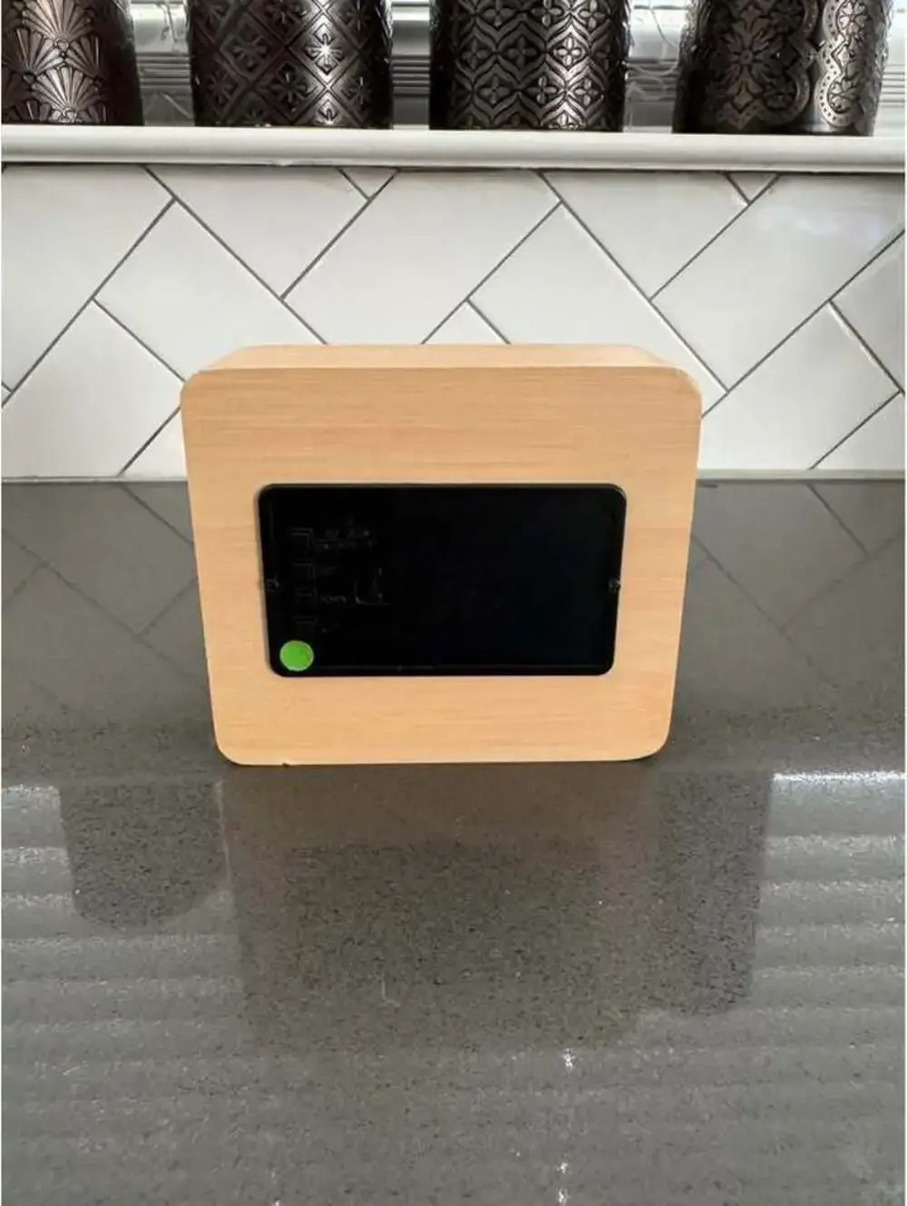 Two Digital Wood Alarm Clocks